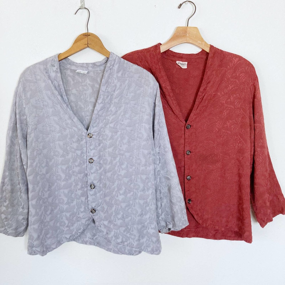 Set of 2‎ Vintage 90s CP Shades Womens Cardigan Blouse Top // Size Small